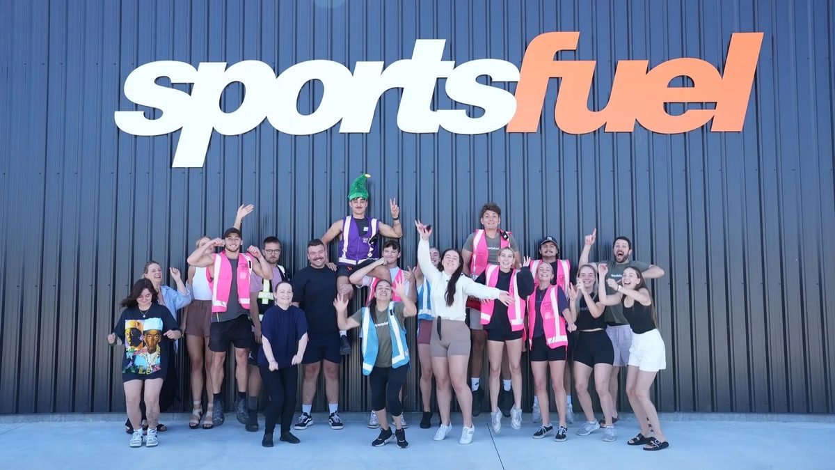 The Sportsfuel team outside their warehouse